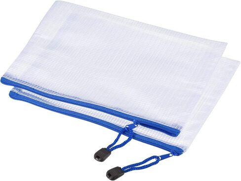 MECCANIXITY Mesh Zipper Bags, B6 Size File Document Pockets Bill Pouch Folders for Office Home Supply, White Pack of 6 in Saudi Arabia
