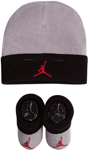 Nike Jordan Infant Baby Hat and Booties Set (Black(LJ0102-K41)/Red, 0-6 Months) in Saudi Arabia