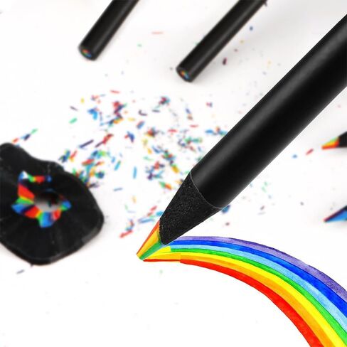 12 Colors Wooden Rainbow Pencils Bulk Art Supplies, Multicolored Pencils Assorted Colors for Adults Doodling Drawing Coloring Marking Sketching, Party Favor Bags in Kuwait