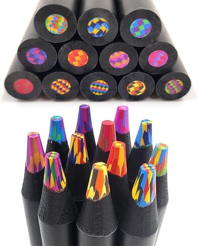 12 Colors Wooden Rainbow Pencils Bulk Art Supplies, Multicolored Pencils Assorted Colors for Adults Doodling Drawing Coloring Marking Sketching, Party Favor Bags in Kuwait