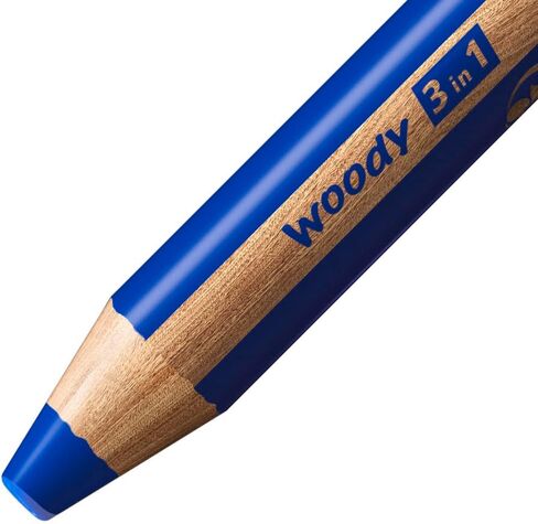 STABILO Woody 3 in 1 Multi Talent Pencil Crayon - Cyan Blue (Pack of 5) in Saudi Arabia