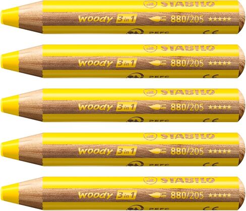 STABILO Woody 3 in 1 Multi Talent Pencil Crayon - Cyan Blue (Pack of 5) in Saudi Arabia