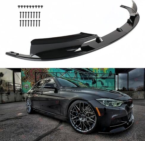 Front Bumper Lip Splitter Compatible with 2012-2018 F30 F31 Base 3 Series (M Tech/M Sport Only), Air Dam Spoiler Lower Chin 2Pcs Fits for Sedan, Protection Body Part (Carbon Fiber Pattern) in Kuwait