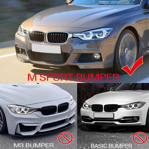 Front Bumper Lip Splitter Compatible with 2012-2018 F30 F31 Base 3 Series (M Tech/M Sport Only), Air Dam Spoiler Lower Chin 2Pcs Fits for Sedan, Protection Body Part (Carbon Fiber Pattern) in Kuwait