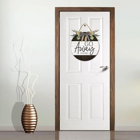 Welcome Just Kidding Go Away Unwelcome Signs for Front Door Farmhouse Porch Round Wooden Rustic Door Hanger Sign for Door Home Decoration Wall Decor Outdoor Indoor in Saudi Arabia