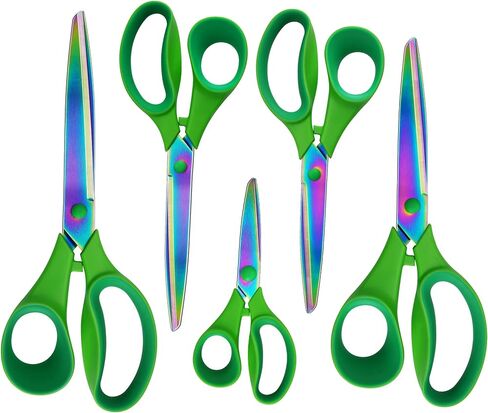 Scissors,Scissors All Purpose Heavy Duty Coloured Titanium Plated with Sharp Stainless Steel Blades,Comfort Grip Handles,Multipurpose Scissors for School Home Office Art Craft Sewing,5 Pack in Saudi Arabia