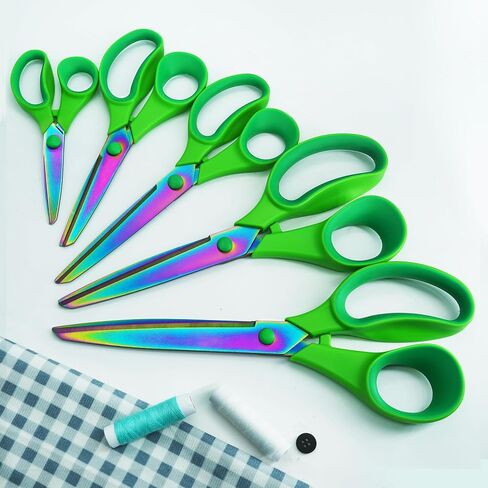 Scissors,Scissors All Purpose Heavy Duty Coloured Titanium Plated with Sharp Stainless Steel Blades,Comfort Grip Handles,Multipurpose Scissors for School Home Office Art Craft Sewing,5 Pack in Saudi Arabia
