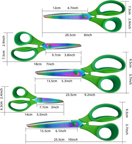 Scissors,Scissors All Purpose Heavy Duty Coloured Titanium Plated with Sharp Stainless Steel Blades,Comfort Grip Handles,Multipurpose Scissors for School Home Office Art Craft Sewing,5 Pack in Saudi Arabia