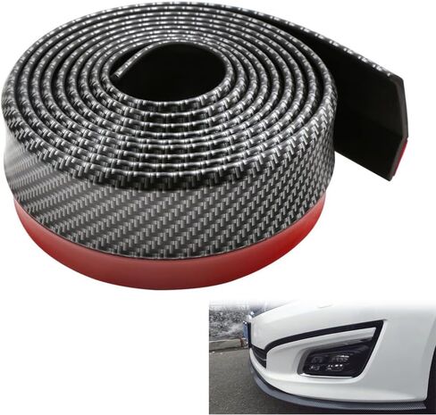 Universal Car Front Bumper Spoiler Rubber Sticker Lip Splitter Body Skirt Protector, 2.5M/8.2ft (Black) in Saudi Arabia