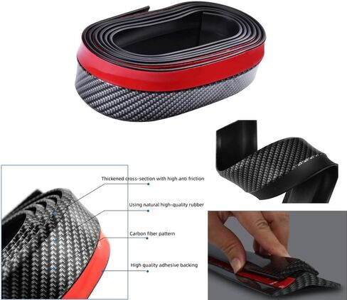 Universal Car Front Bumper Spoiler Rubber Sticker Lip Splitter Body Skirt Protector, 2.5M/8.2ft (Black) in Saudi Arabia