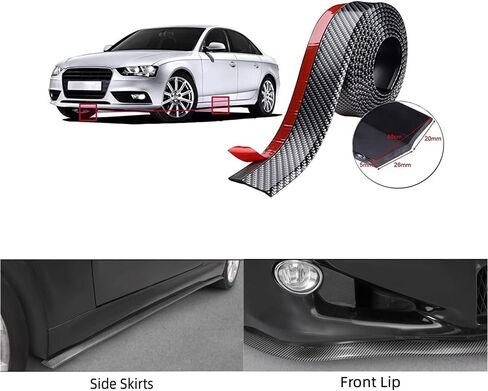 Universal Car Front Bumper Spoiler Rubber Sticker Lip Splitter Body Skirt Protector, 2.5M/8.2ft (Black) in Saudi Arabia