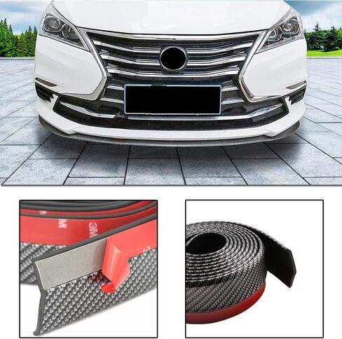 Universal Car Front Bumper Spoiler Rubber Sticker Lip Splitter Body Skirt Protector, 2.5M/8.2ft (Black) in Saudi Arabia