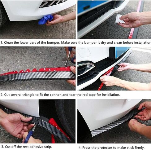 Universal Car Front Bumper Spoiler Rubber Sticker Lip Splitter Body Skirt Protector, 2.5M/8.2ft (Black) in Saudi Arabia