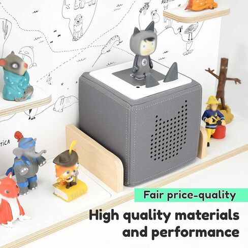 Wooden Shelf for Music Box I Suitable for The Toniebox and ca. 50 Tonies I Perfect Storage in The Children's Room I for Setting up or Hanging (Large, Worldmap) in Saudi Arabia