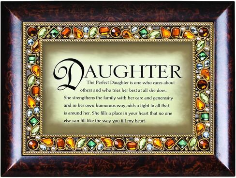 Cottage Garden Perfect Daughter Cares About Others Amber Earth Tone Jeweled Music Box Plays Wonderful World in Saudi Arabia