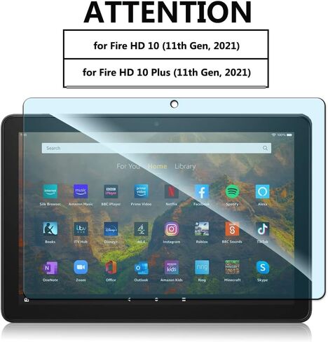[عبوتان] واقي شاشة أزرق فاتح لجهاز Amazon Fire HD 10/Fire HD 10 Plus/Fire HD 10 Kids/Fire HD 10 Kids Pro Tablet، فلتر مضاد للوهج 10.1 بوصة (الجيل الحادي عشر، إصدار 2021)، زجاج مقسى in Kuwait