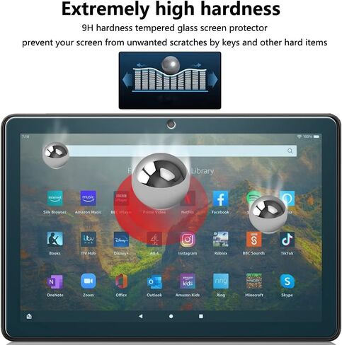 [عبوتان] واقي شاشة أزرق فاتح لجهاز Amazon Fire HD 10/Fire HD 10 Plus/Fire HD 10 Kids/Fire HD 10 Kids Pro Tablet، فلتر مضاد للوهج 10.1 بوصة (الجيل الحادي عشر، إصدار 2021)، زجاج مقسى in Kuwait