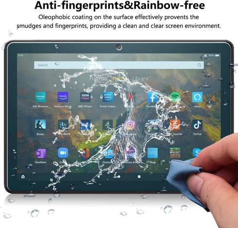 [عبوتان] واقي شاشة أزرق فاتح لجهاز Amazon Fire HD 10/Fire HD 10 Plus/Fire HD 10 Kids/Fire HD 10 Kids Pro Tablet، فلتر مضاد للوهج 10.1 بوصة (الجيل الحادي عشر، إصدار 2021)، زجاج مقسى in Kuwait