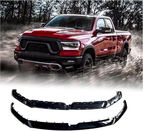 Stainless Steel Style Upper Replacement Grille Trim Molding Compatible with 2019-2021 Ram 1500， Chrome Upper Trim Molding (Upper Trim Molding（Black）) in Saudi Arabia