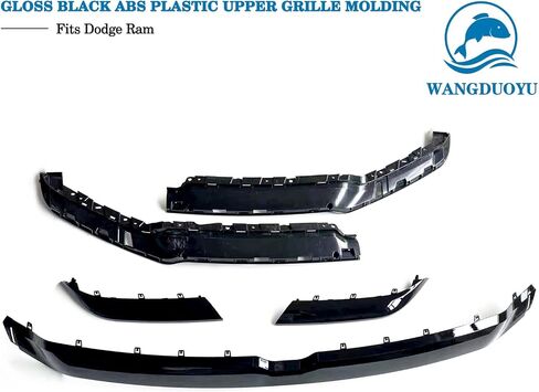 Stainless Steel Style Upper Replacement Grille Trim Molding Compatible with 2019-2021 Ram 1500， Chrome Upper Trim Molding (Upper Trim Molding（Black）) in Saudi Arabia