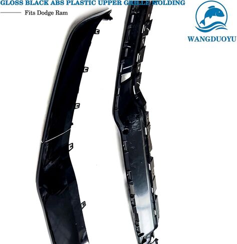 Stainless Steel Style Upper Replacement Grille Trim Molding Compatible with 2019-2021 Ram 1500， Chrome Upper Trim Molding (Upper Trim Molding（Black）) in Saudi Arabia