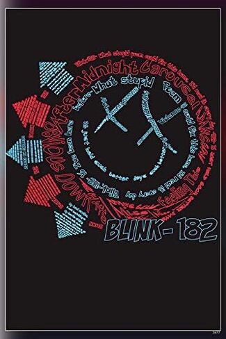Blink-182 American Rock Band Pop Punk Alternative Rock Punk Rock Skate Punk Mark Hoppus Travis Barker Matt Skiba Singer Songwriter Musician 12 x 18 Inch Quoted Multicolour Rolled Poster BI103 in Saudi Arabia