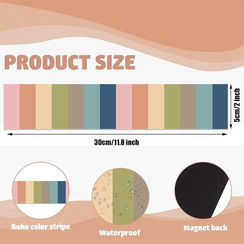24PCS Boho Magnet Borders for Classroom Bulletin Board Decorations Colorful Magnet Boho Stripe Bulletin Border for School Classroom Office Whiteboard Decor in Saudi Arabia