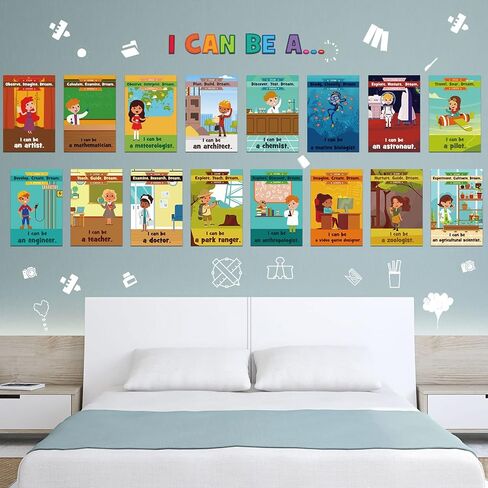 26 Pieces STEAM Careers Bulletin Board Set Science Classroom Bulletin Board Decoration Science Aviation Anthropology Medical Design Job Chart Poster with Inspirational Quotes for School Classroom Wall in Saudi Arabia