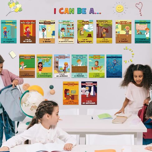 26 Pieces STEAM Careers Bulletin Board Set Science Classroom Bulletin Board Decoration Science Aviation Anthropology Medical Design Job Chart Poster with Inspirational Quotes for School Classroom Wall in Saudi Arabia