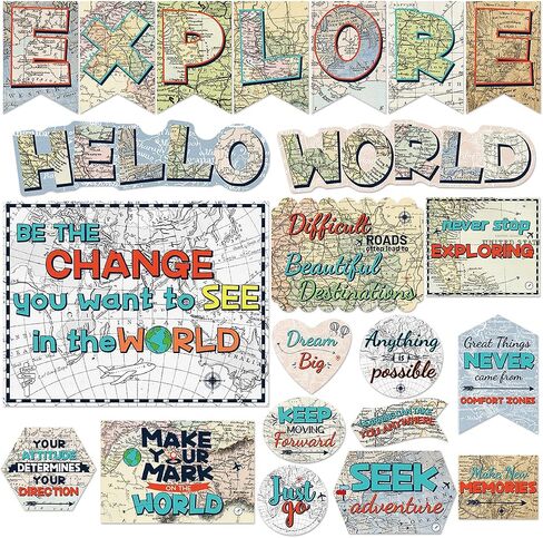 Travel Bulletin Board Set Map Classroom Decorations 29 Pcs in Saudi Arabia