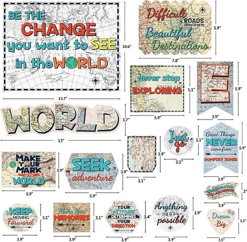 Travel Bulletin Board Set Map Classroom Decorations 29 Pcs in Saudi Arabia