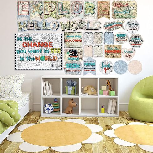 Travel Bulletin Board Set Map Classroom Decorations 29 Pcs in Saudi Arabia