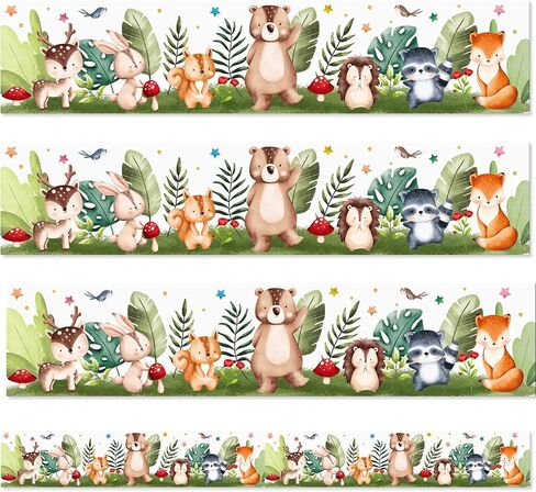 50ft Jungle Animal Bulletin Board Borders Woodland Classroom Borders Jungle Animal Cutouts Bulletin Board Back to School Decals Summer Board Decor Colorful Border Trims(Woodland Animals) in Saudi Arabia