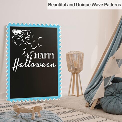 durony 65.6 Feet Ocean Waves Bulletin Board Borders Decorative Border Trims for Back to School Home Office Decoration in Saudi Arabia