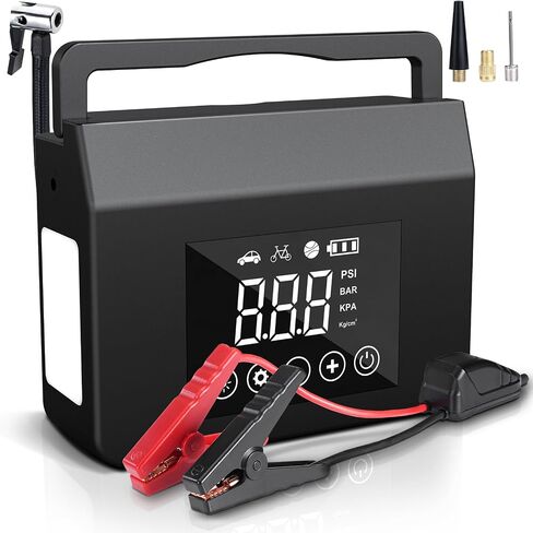 Car Jump Starter with Air Compressor, 3000A UltraSafe Car Battery Booster Pack(8.5L Gas/ 6.0L Diesel) 150PSI Digital Tire Inflator, 12V Protable Jump Box with 4 Modes Flashlight & USB QC 3.0 in Saudi Arabia