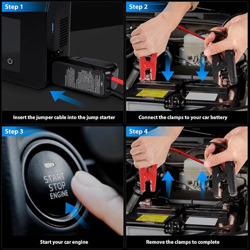Car Jump Starter with Air Compressor, 3000A UltraSafe Car Battery Booster Pack(8.5L Gas/ 6.0L Diesel) 150PSI Digital Tire Inflator, 12V Protable Jump Box with 4 Modes Flashlight & USB QC 3.0 in Saudi Arabia