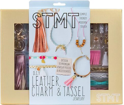 STMT DIY Leather Charm & Tassel Jewelry by Horizon Group USA, Design 10 Vsco Girl Jewelry & Accessories Using Flower Charms, Metal Charms, Leather Tassels, Stone Pendants, Beads & More. Multicolored in Kuwait