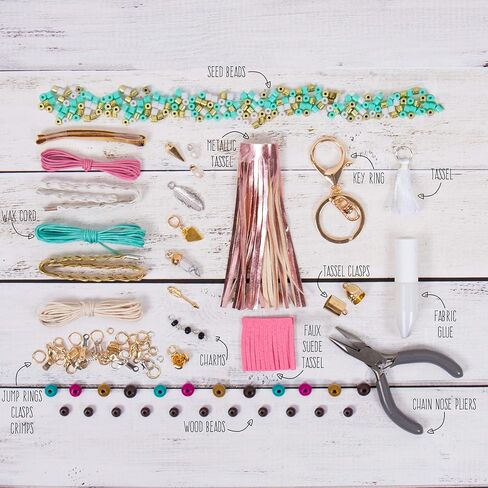 STMT DIY Leather Charm & Tassel Jewelry by Horizon Group USA, Design 10 Vsco Girl Jewelry & Accessories Using Flower Charms, Metal Charms, Leather Tassels, Stone Pendants, Beads & More. Multicolored in Kuwait