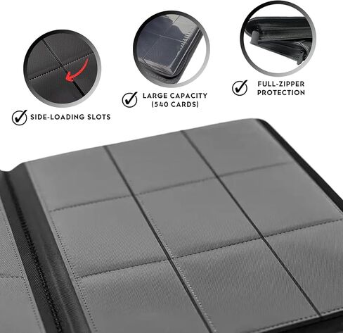 9-Pocket Dragon Binder Trading Card Album - 540 Pockets & 30 Pages Double-Sided - Standard Size Card Capacity - Collectible Card Album for Sports and Trading Card Games TCG (Black) in Saudi Arabia