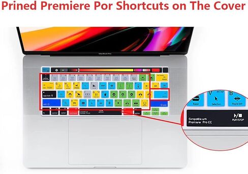 Adobe Premiere Pro Shortcuts Hot Keys Keyboard Cover for 2022-2020 MacBook Pro 13 inch M2 M1 A2338 A2289 A2251 & MacBook Pro 16 2019 Touch Bar &Touch ID&Retina Display in Saudi Arabia