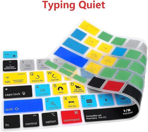 Adobe Premiere Pro Shortcuts Hot Keys Keyboard Cover for 2022-2020 MacBook Pro 13 inch M2 M1 A2338 A2289 A2251 & MacBook Pro 16 2019 Touch Bar &Touch ID&Retina Display in Saudi Arabia