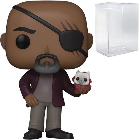 POP Movies: The Marvels - Nick Fury Funko Vinyl Figure (Bundled with Compatible Box Protector Case), Multicolored, 3.75 inches in Saudi Arabia