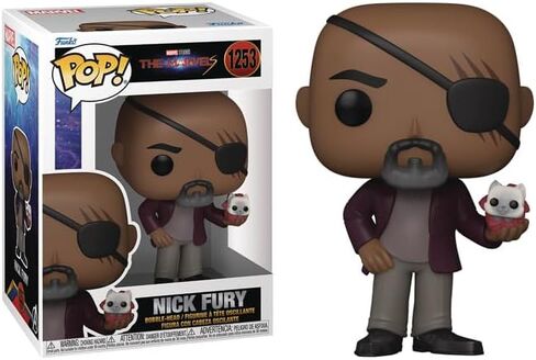 POP Movies: The Marvels - Nick Fury Funko Vinyl Figure (Bundled with Compatible Box Protector Case), Multicolored, 3.75 inches in Saudi Arabia