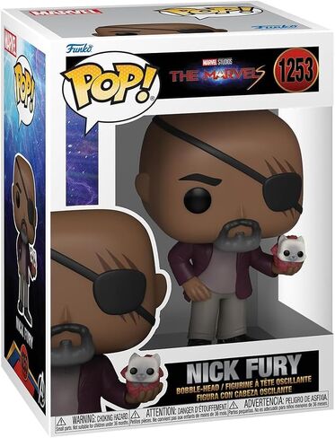 POP Movies: The Marvels - Nick Fury Funko Vinyl Figure (Bundled with Compatible Box Protector Case), Multicolored, 3.75 inches in Saudi Arabia