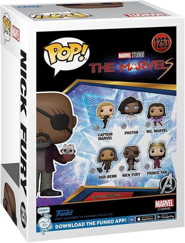 POP Movies: The Marvels - Nick Fury Funko Vinyl Figure (Bundled with Compatible Box Protector Case), Multicolored, 3.75 inches in Saudi Arabia