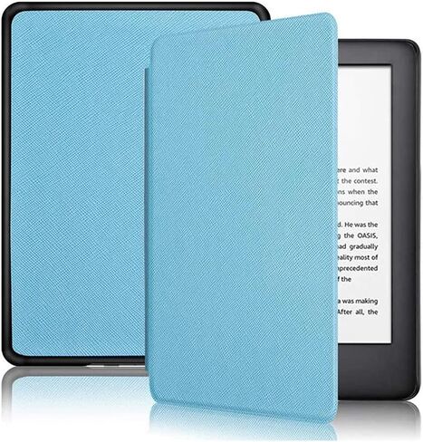 FANSONG Kindle Case for 11th Generation 2022, E-Reader Cover 6 inch with Hand Strap and Auto Wake/Sleep Smart Cover Leather PC Lightweight Slim Protective for Amazon Kindle 11th Gen C2V2L3 Blue in Saudi Arabia