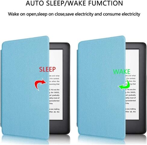FANSONG Kindle Case for 11th Generation 2022, E-Reader Cover 6 inch with Hand Strap and Auto Wake/Sleep Smart Cover Leather PC Lightweight Slim Protective for Amazon Kindle 11th Gen C2V2L3 Blue in Saudi Arabia