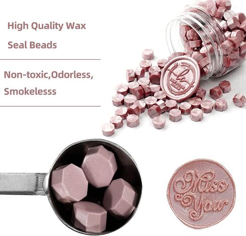 Wax Seal Beads, Afobby 360 PCS Sealing Wax Beads with 2PCS Wax Seal Melting Spoons and 6 Candles for Wax Stamp Sealing, Sealing Beads for Making Wedding and Party Invitations (Pearl White) in Saudi Arabia