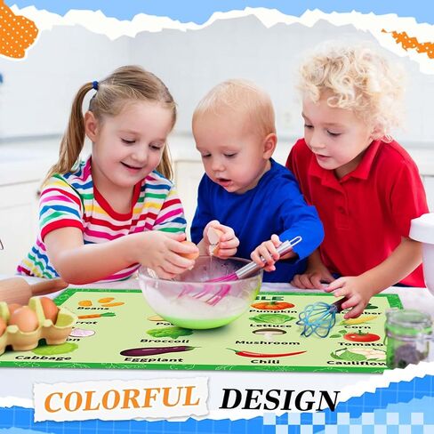 Mifoci 8 Pcs Educational Preschool Placemat Set for Kids Reusable Washable Non Slip Placemats for Dining Table Plastic Learning Mats for Nursery Kindergarten Homeschool Classroom Dining Table in Saudi Arabia