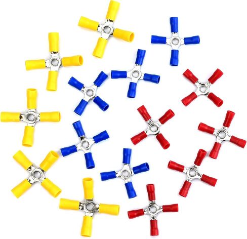Conext Link 15 Crimp 4 Way X Ring Butt Connector Terminal Vinyl 22-18 16-14 12-10 Gauge AWG （18265） in Saudi Arabia